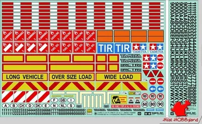 Tamiya 1/14 TIR / Kamyon / Dorse Sticker Seti