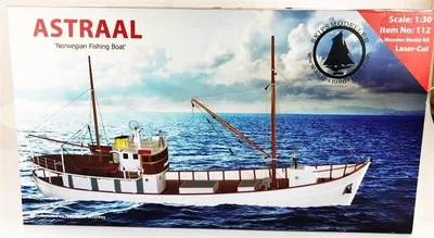 Türk Model 1/30 112 Astraal İskandinav Balıkçı Teknesi, R/C Dönüşebillir, Demonte Ahşap Maketi