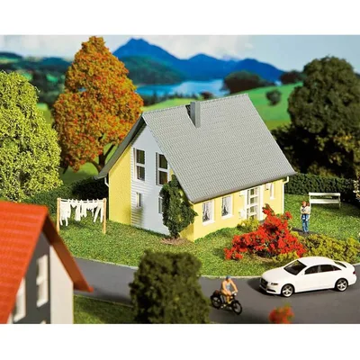Faller 130317 1/87 Villa, Sarı Desenli Demonte Plastik Maketi