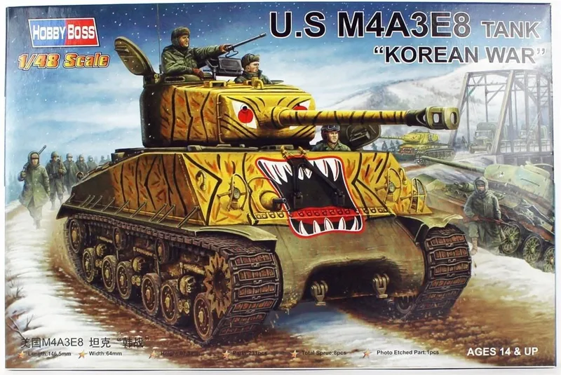 HobbyBoss 84804 1/48 M4A3E8 Tankı Demonte Plastik Maketi