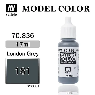 Vallejo 70836 17 ml. (161) London Grey-Matt, Model Color Serisi Model Boyası