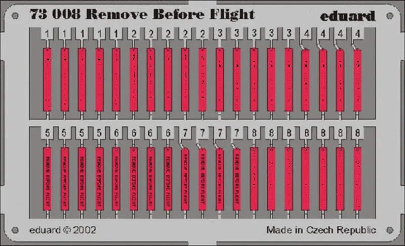 EDUARD 73008 1/72 Remove Before Flight Maket Detay
