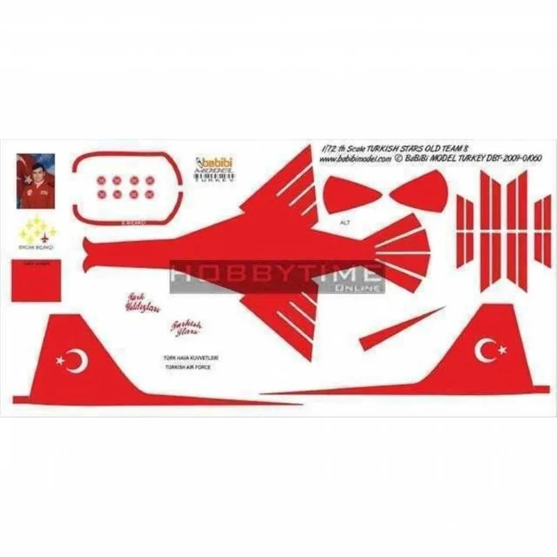 Babibi DBT01060 1/72 Türk Yıldızları Old-8, Dekal Çıkartma