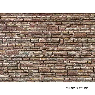 Faller 170604 1/87 Kahverengi Taş Duvarlı Desenli Dekor Levhası - 25 X 12,5 Cm.