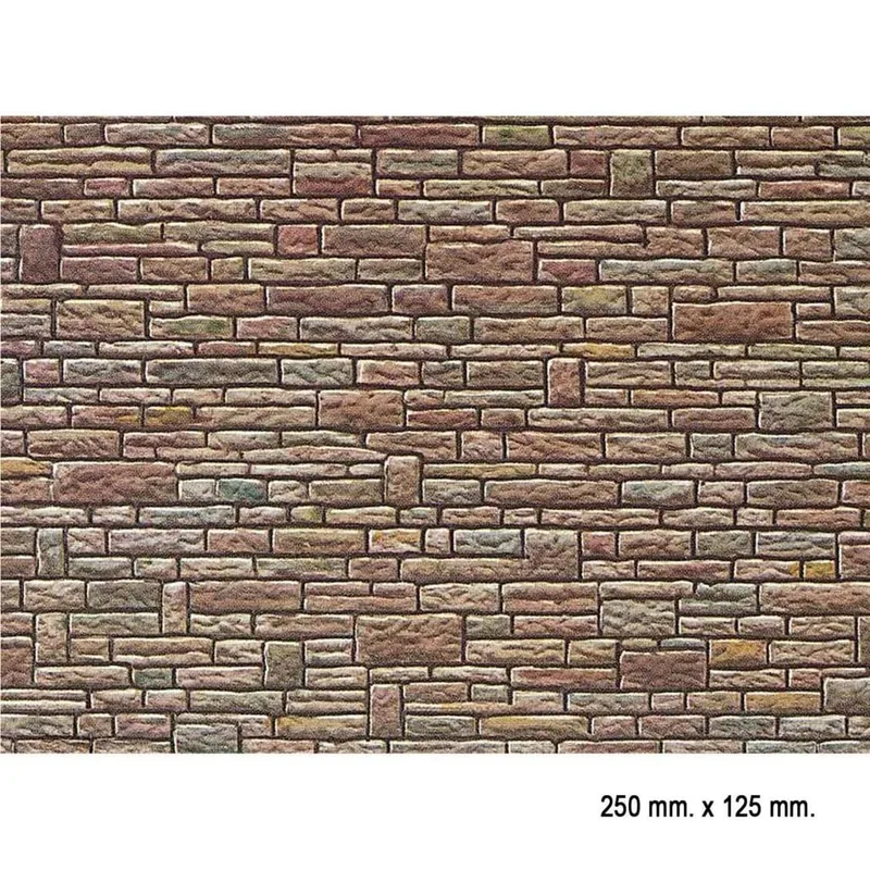 Faller 170604 1/87 Kahverengi Taş Duvarlı Desenli Dekor Levhası - 25 X 12,5 Cm.