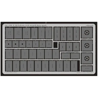 EDUARD XL520 1/32 F-16 etch stencil data mask -etc