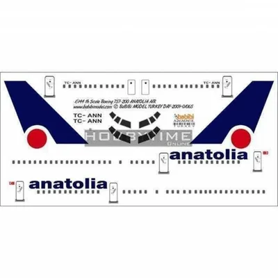 Babibi DAT01065 1/144 Air Anatolia, Boeing 757-200, Dekal Çıkartma