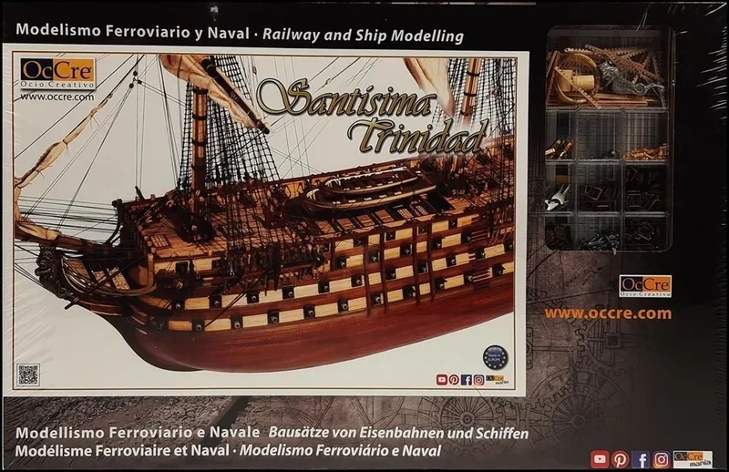 Occre 15800 1/90 Ölçek, Santisima Trinidad Yelkenli Savaş Gemisi Ahşap Model Kiti