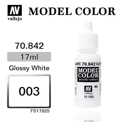 Vallejo 70842 17 ml. (3) Gloss White-Matt, Model Color Serisi Model Boyası
