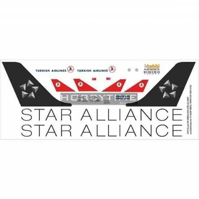 Babibi DAT01015 1/144 Thy, Airbus A340, Star Alliance, Dekal Çıkartma
