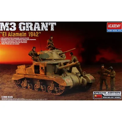 Academy 13228 1/35 M3 Grant Tank ve Personeli Demonte Plastik Maketi