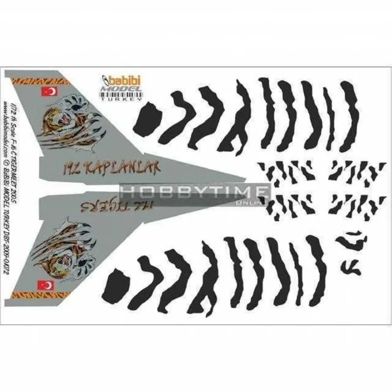 Babibi DBT01072 1/72 F-16C, Tigermeet 2005, Dekal Çıkartma