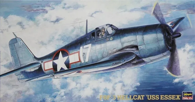 Hasegawa JT34 09134 1/48 Ölçek F6F-3 Hellcat (USS Essex) Savaş Uçağı Plastik Model Kiti