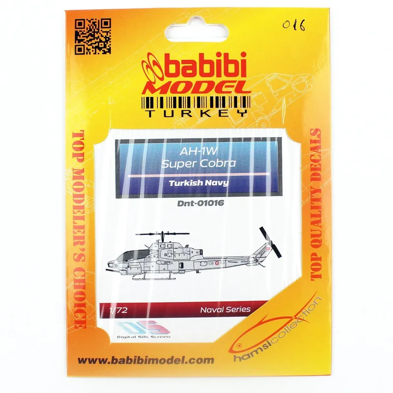 Babibi DNT01016 1/72 AH-1W Süper Kobra Türk Deniz Kuvvetleri Decal Çıkartma
