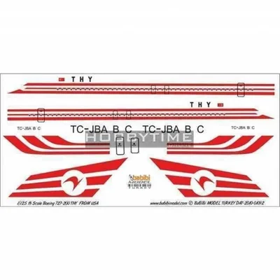Babibi DAT01092 1/125 Thy, Boeing 727-200, From Usa, Dekal Çıkartma