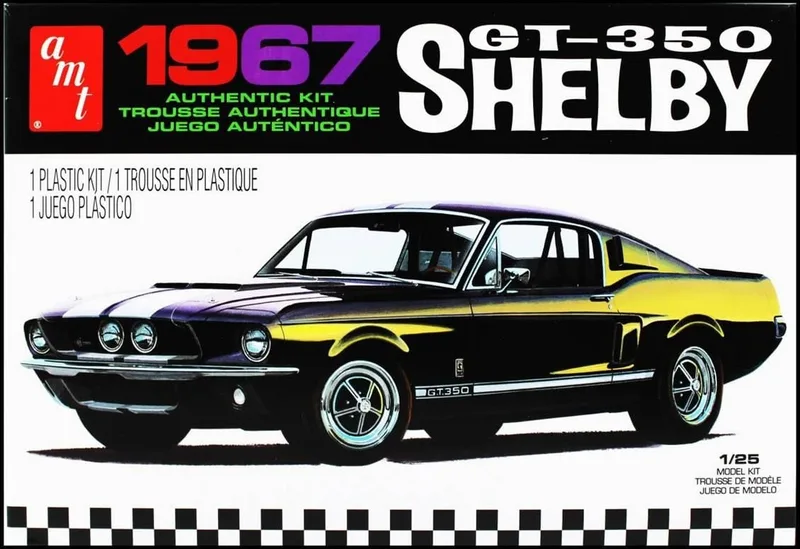 AMT 834M 1/25 1967 Shelby GT350 Black Araba Demonte Plastik Maketi