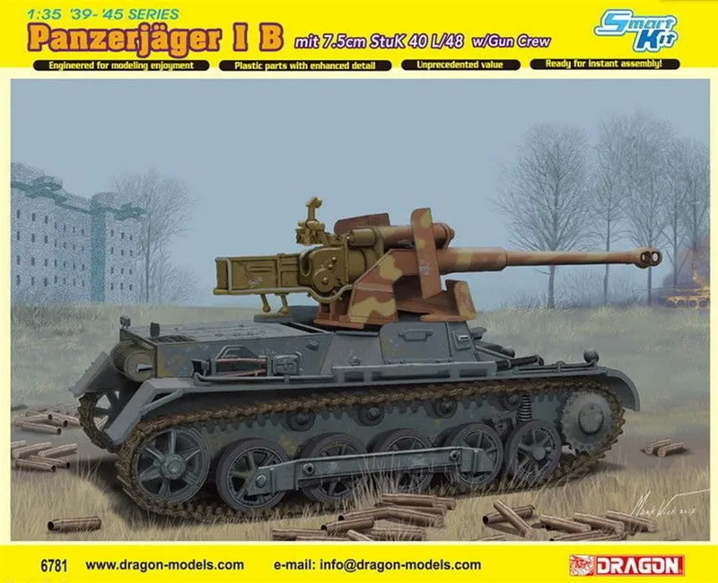 Dragon 6781 1/35 Ölçek Panzerjager I B Tank (with StuK 40 L/48) Plastik Model Kiti