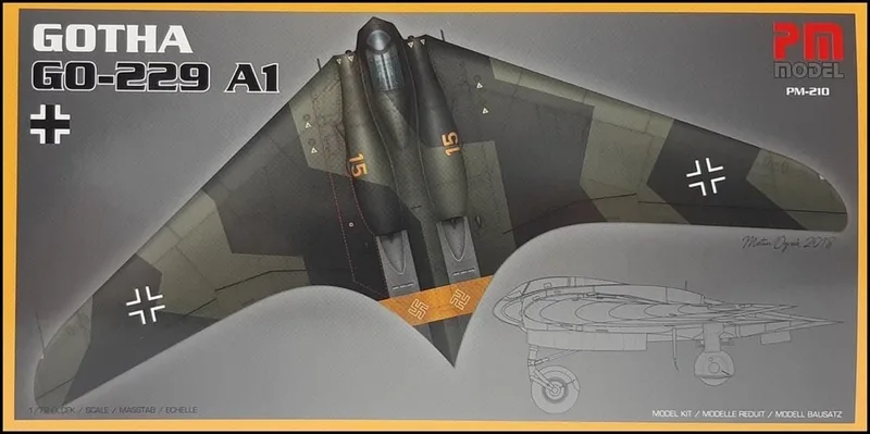 PM Model 210 1/72 Gotha GO-229 A1 Avcı-Bombardıman Uçağı Demonte Plastik Maketi