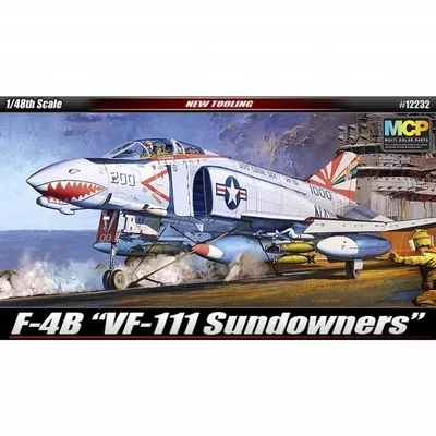 Academy 12232 1/48 F-4B (VF-111 Sundowners) Savaş Uçağı Demonte Plastik Maketi