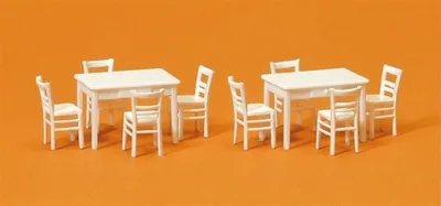 Preiser 17217 1/87 Ölçek 2 tische, 8 stühle. materialf Figürleri