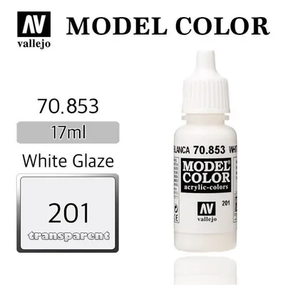 Vallejo 70853 17 ml. (201) White Glaze-Glaze, Model Color Serisi Model Boyası