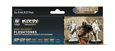 Vallejo 80259 8x8 ml. Fleshtones, Yüz Boyama, Wizkits Serisi Model Boyası Seti