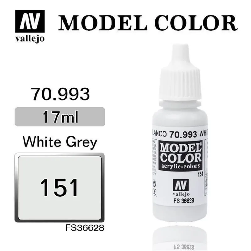 Vallejo 70993 17 ml. (151) White Grey-Matt, Model Color Serisi Model Boyası