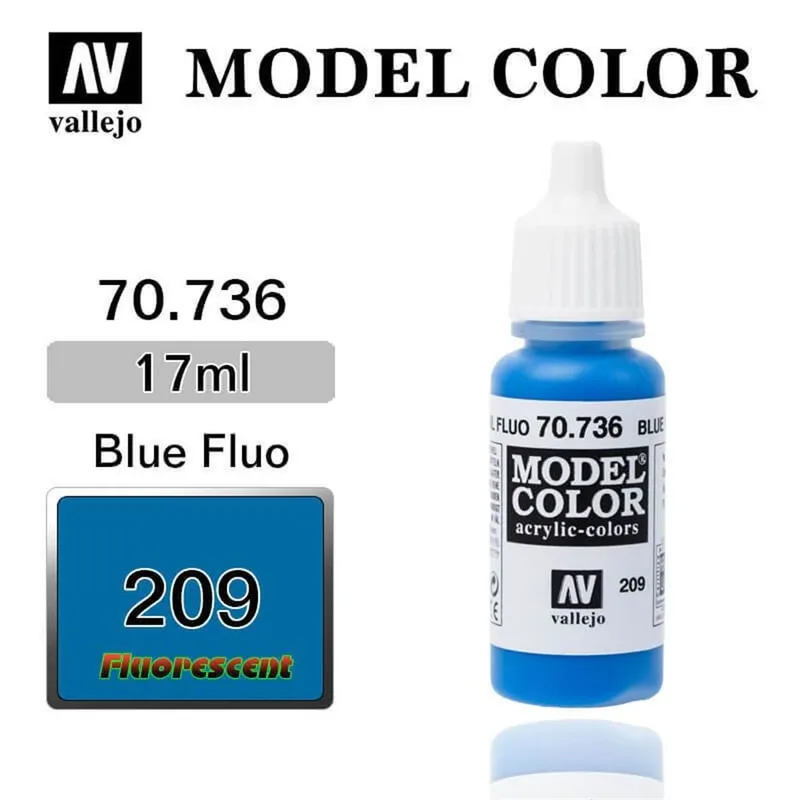 Vallejo 70736 17 ml. (209) Blue Fluorescent, Model Color Serisi Model Boyası