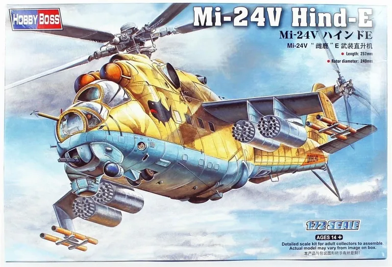 HobbyBoss 87220 1/72 Mi-24V Hind-E Helikopteri Demonte Plastik Maketi