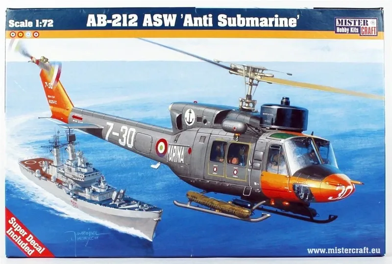 Mistercraft D057 1/72 AB-212 ASW Denizaltı Avcı Helikopteri Demonte Plastik Maketi