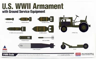 Academy 12291 1/48 WWII ABD Silah ve Cephane Plastik Maket Seti