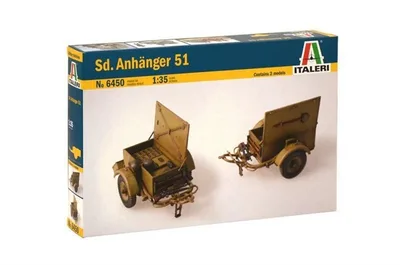 Italeri 6450S 1/35 Sd. Anhanger-51 Cephane Römorku 2 adet Demonte Plastik Maketi
