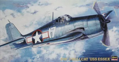 Hasegawa JT34 09134 1/48 Ölçek F6F-3 Hellcat (USS Essex) Savaş Uçağı Plastik Model Kiti