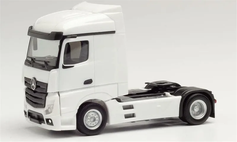 Herpa 309226 1/87 Ölçek MB Actros Stream Space 2.5 Çekici, Beyaz, Sergilemeye Hazır Model Araç