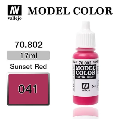 Vallejo 70802 17 ml. (41) Sunset Red-Matt, Model Color Serisi Model Boyası
