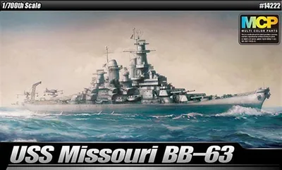 Academy 14223 1/700 USS Missouri BB 63 (Modeler's Edition) Savaş Gemisi Demonte Plastik Maketi