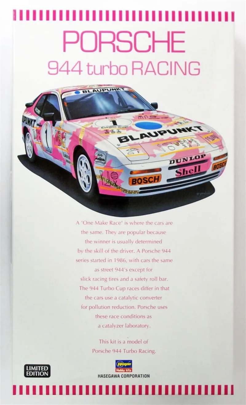 Hasegawa 20315 1/24 Ölçek Porsche 944 Turbo Racing (Limited Edition) Otomobil Plastik Model Kiti